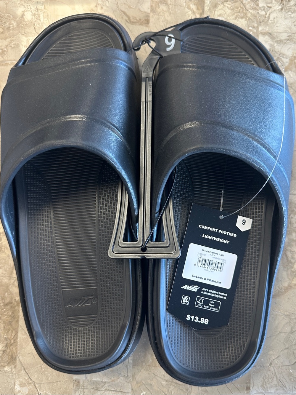 Avia Black Men's Slide Sandals
